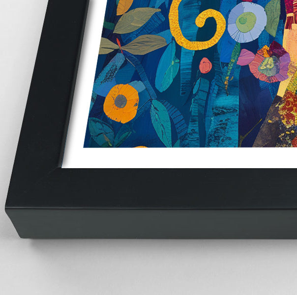 Three Monkeys Floral Folk Black African American canvas print view 70