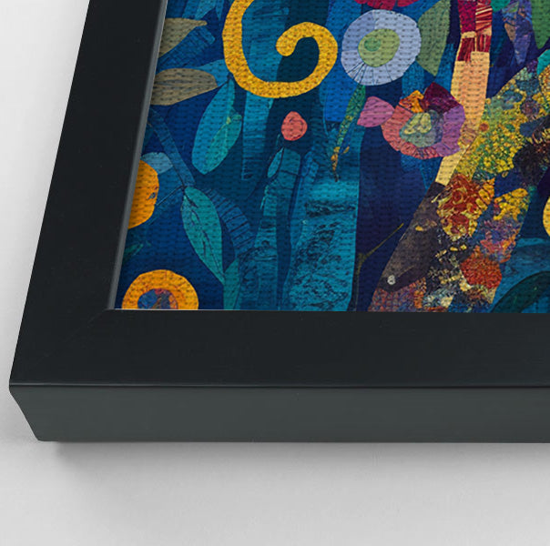 Three Monkeys Floral Folk Black African American canvas print view 28