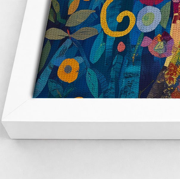 Three Monkeys Floral Folk Black African American canvas print view 64