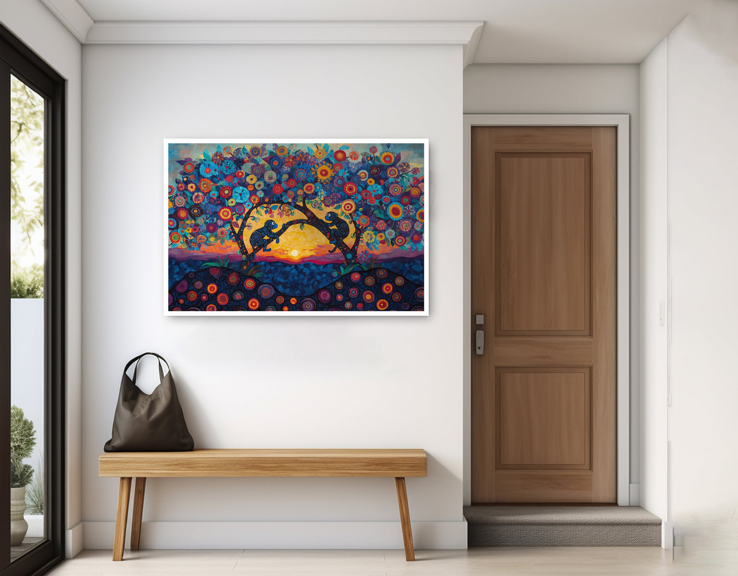 Monkey Sunset Tree African American canvas print home decor view