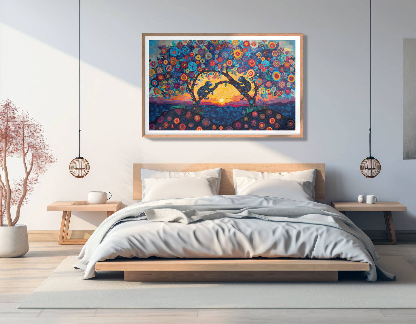 Monkey Sunset Tree African American canvas print view 81