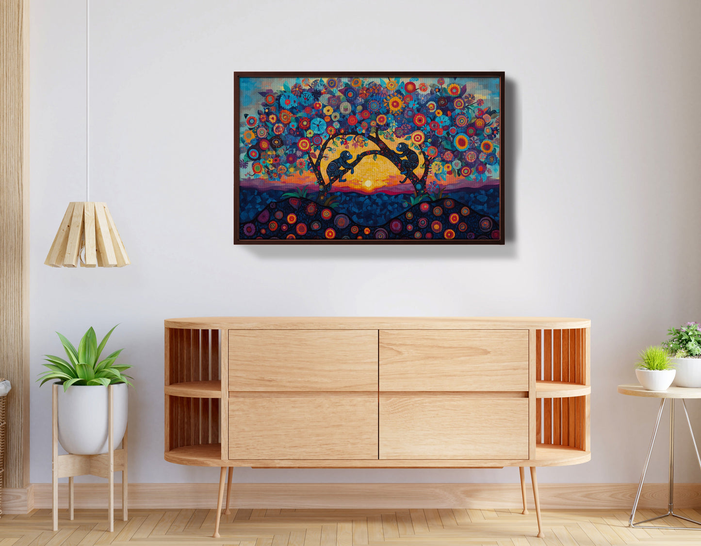 Monkey Sunset Tree African American canvas print view 32