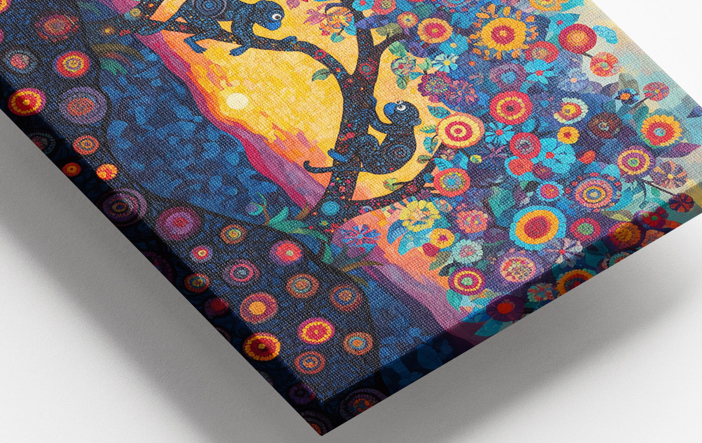 Monkey Sunset Tree African American canvas print view 16