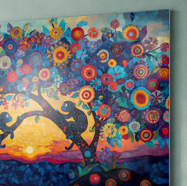Monkey Sunset Tree African American canvas print view 22