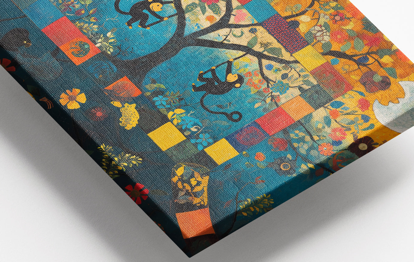 Close-up of Monkey Tree Folk African American canvas print detail