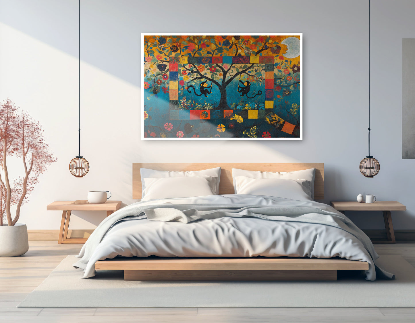 Monkey Tree Folk African American canvas print artwork view