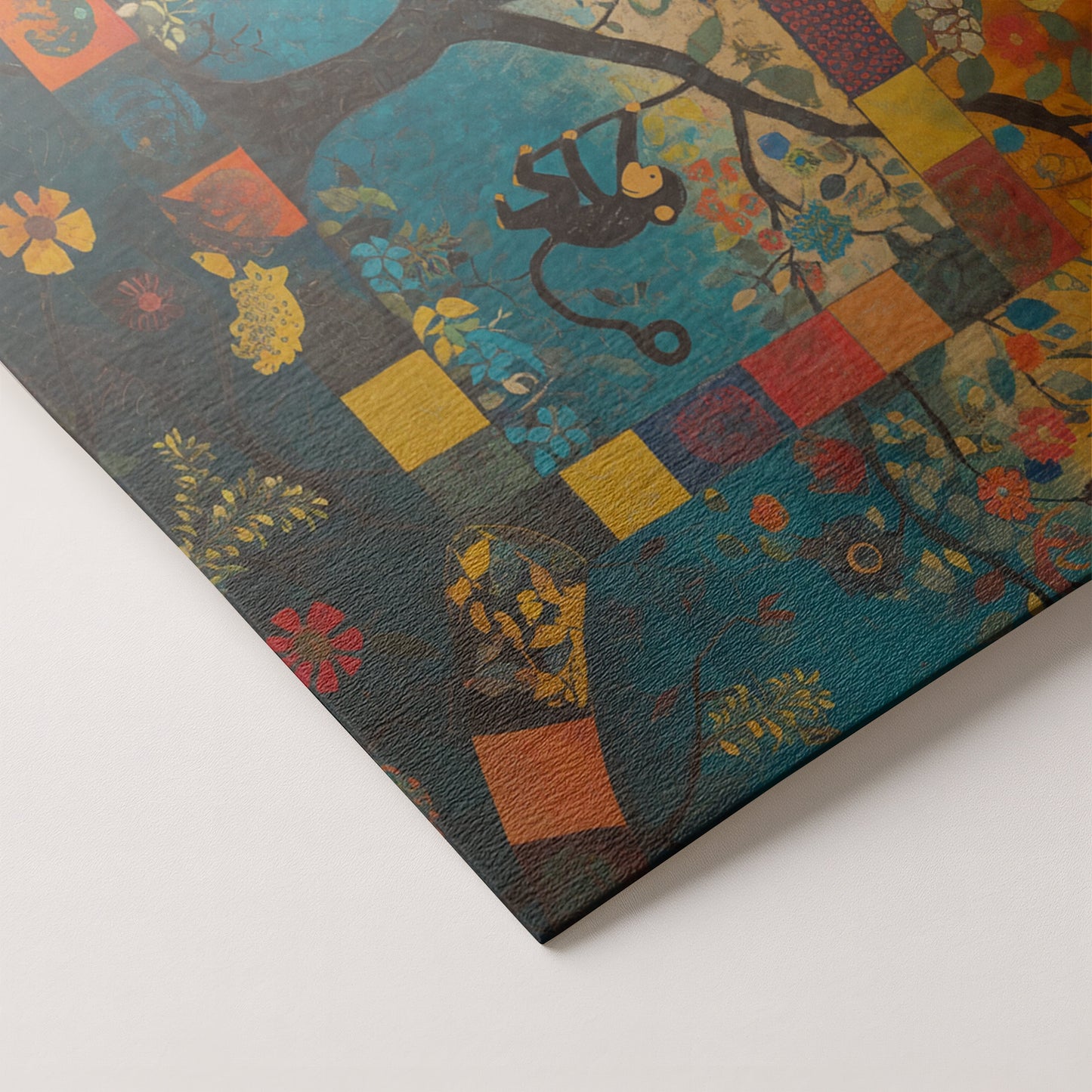 Monkey Tree Folk African American canvas print artwork by MoomZee Artwork
