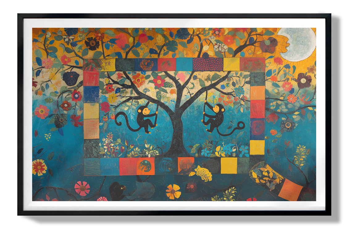 Monkey Tree Folk African American canvas print view 67