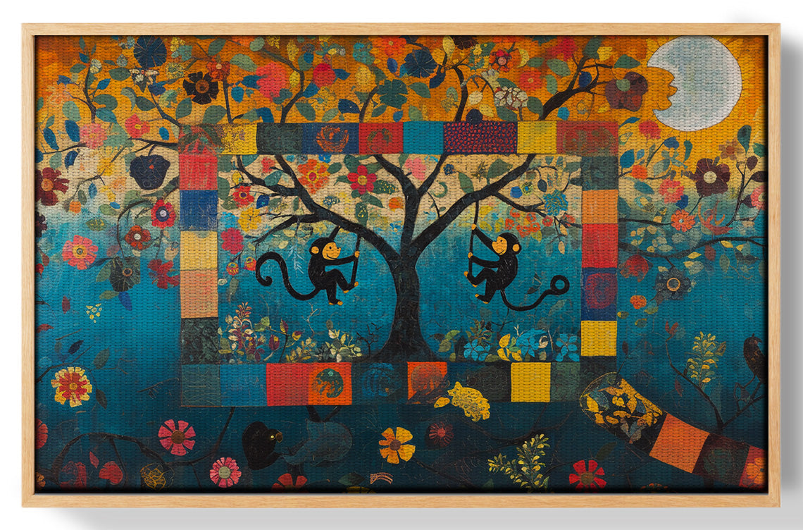 Monkey Tree Folk African American canvas print view 49