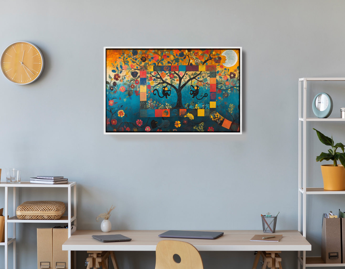 Monkey Tree Folk African American canvas print view 66