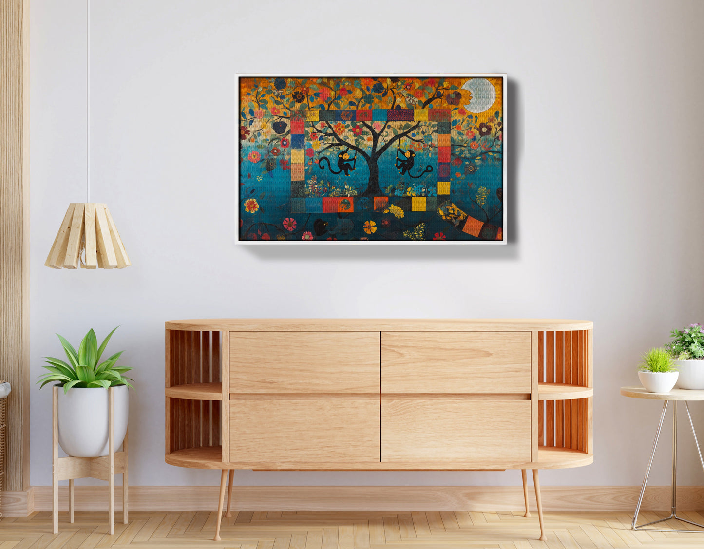 Monkey Tree Folk African American canvas print view 62