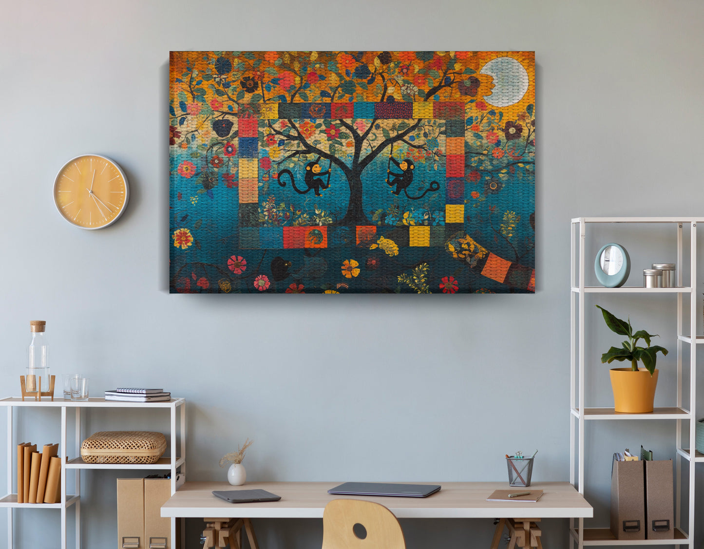 Monkey Tree Folk African American canvas print view 18