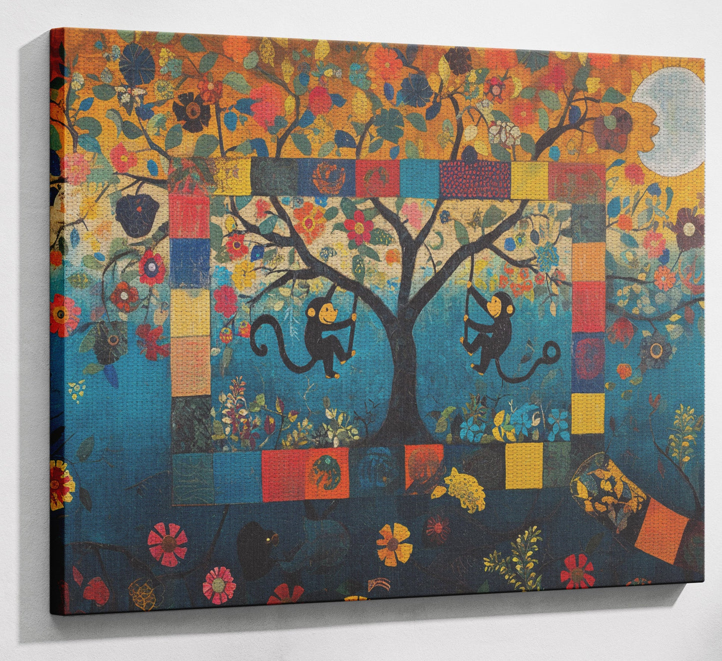 Monkey Tree Folk African American canvas print view 13
