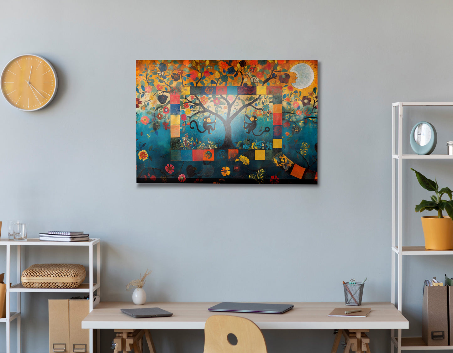 Monkey Tree Folk African American canvas print view 24