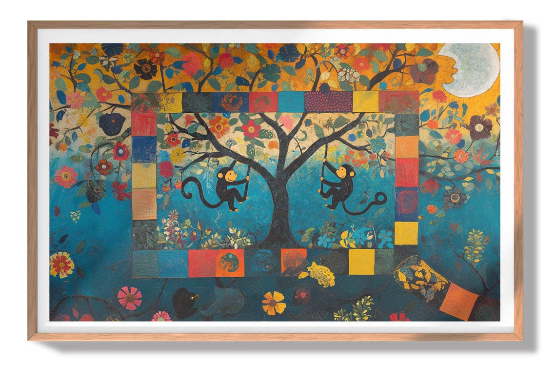 Monkey Tree Folk African American canvas print view 79