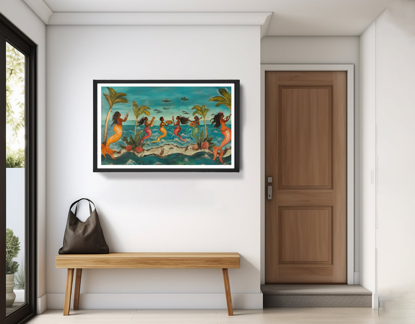 Black Mermaid Ocean Dance Caribbean wall art view 71
