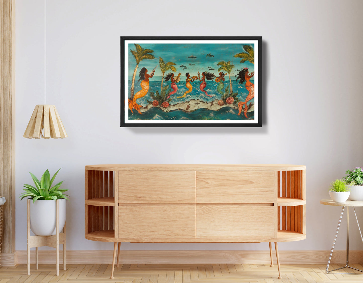 Black Mermaid Ocean Dance Caribbean wall art view 68