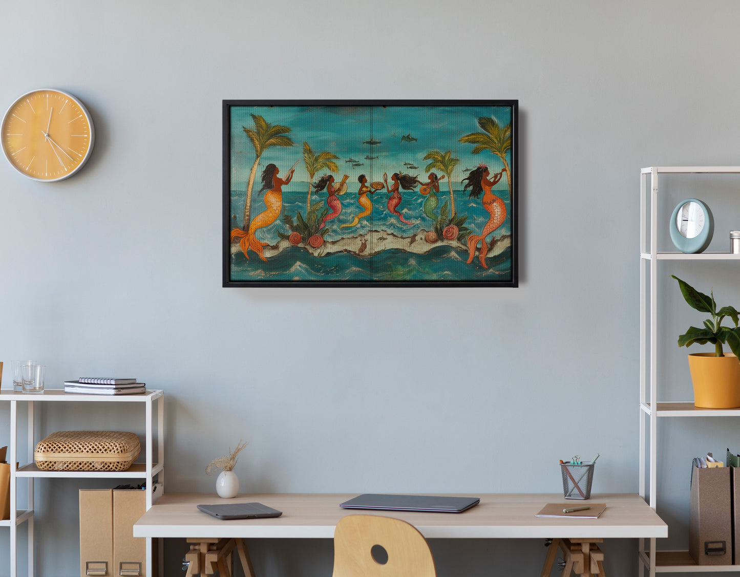 Black Mermaid Ocean Dance Caribbean wall art view 30