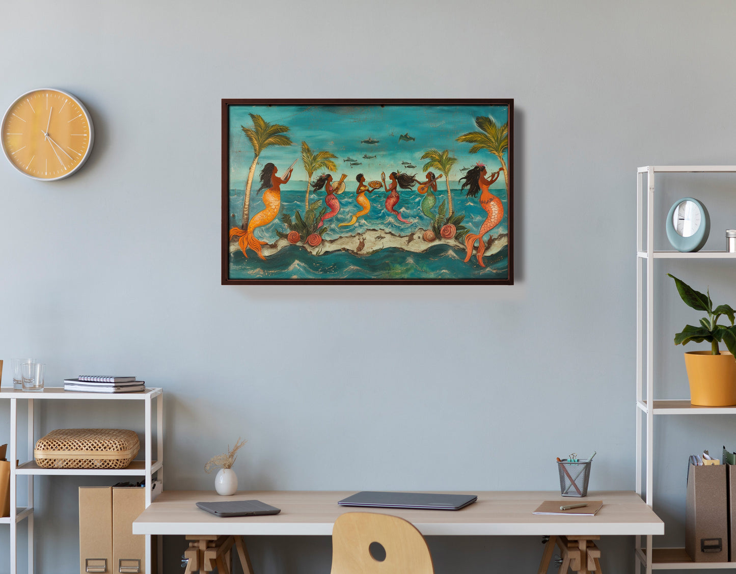 Black Mermaid Ocean Dance Caribbean wall art view 36