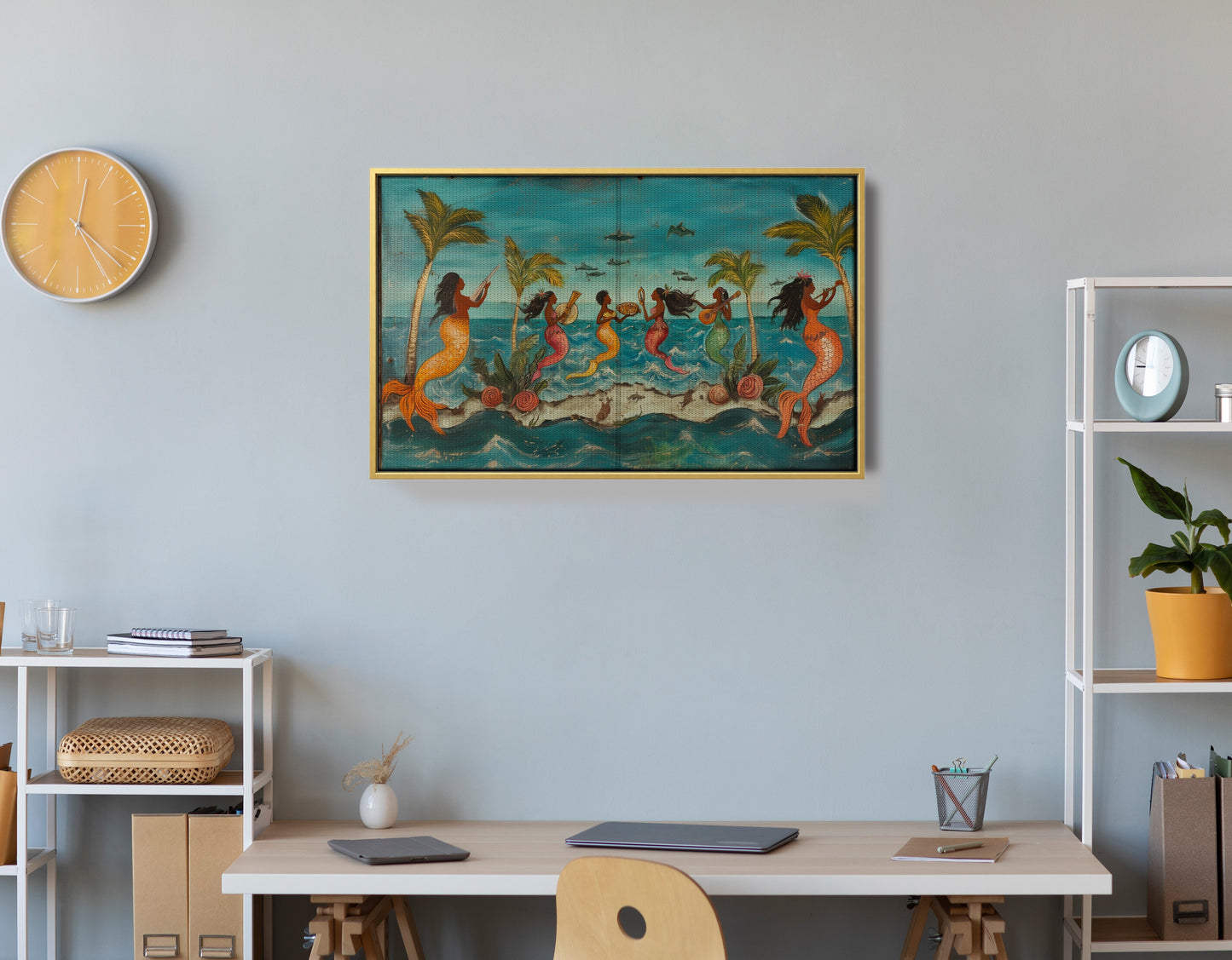 Black Mermaid Ocean Dance Caribbean wall art view 42