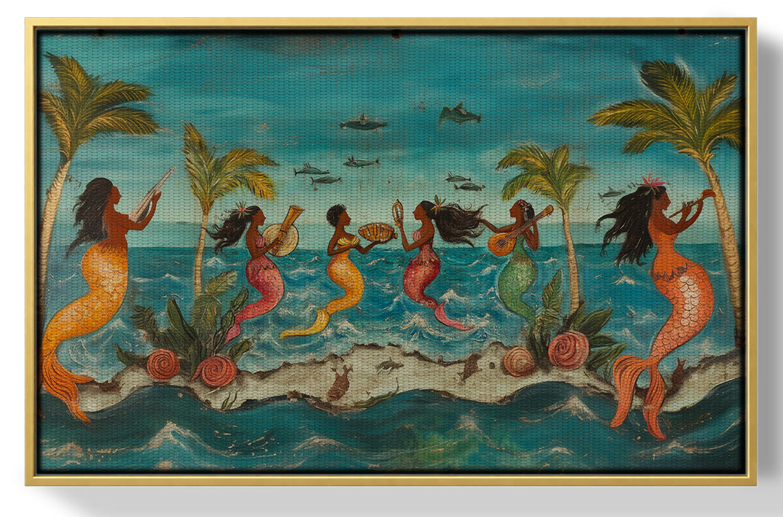 Black Mermaid Ocean Dance Caribbean wall art view 37