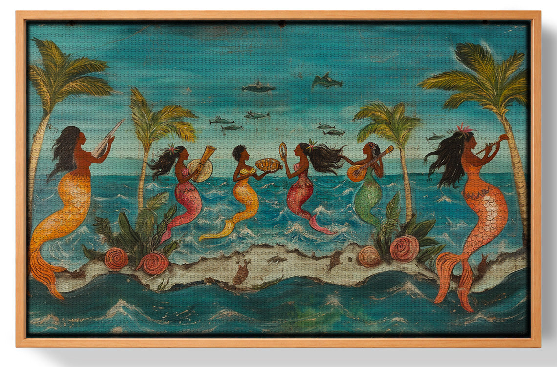 Black Mermaid Ocean Dance Caribbean wall art view 43