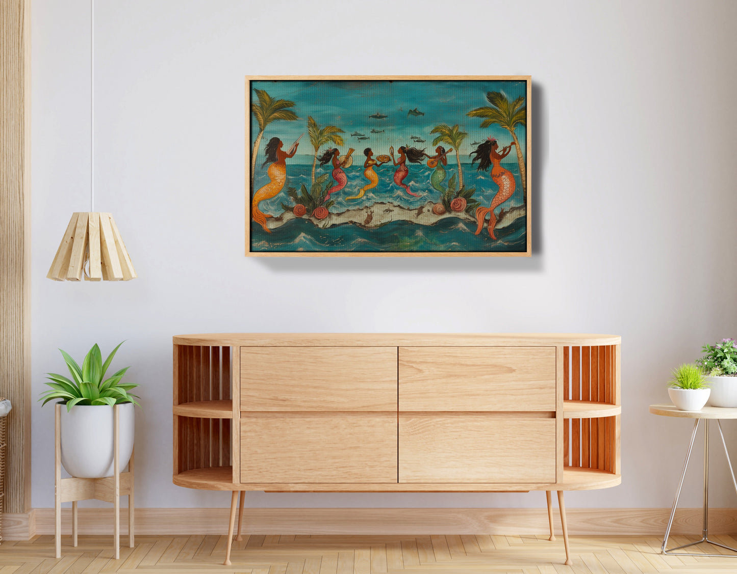 Black Mermaid Ocean Dance Caribbean wall art view 50