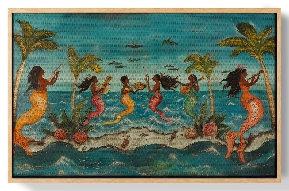 Black Mermaid Ocean Dance Caribbean wall art view 49