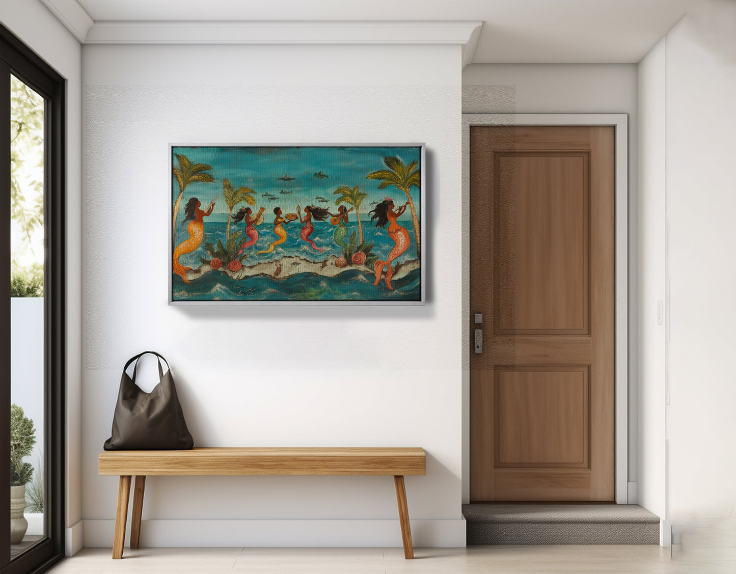 Black Mermaid Ocean Dance Caribbean wall art view 59