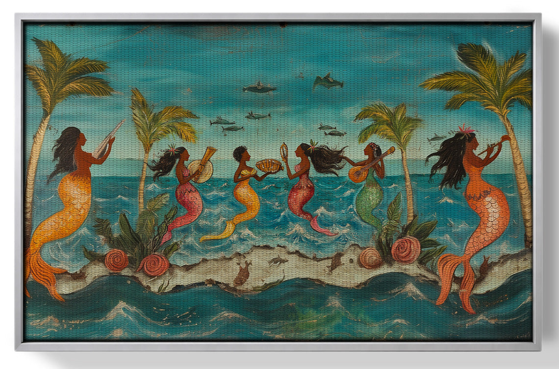 Black Mermaid Ocean Dance Caribbean wall art view 55