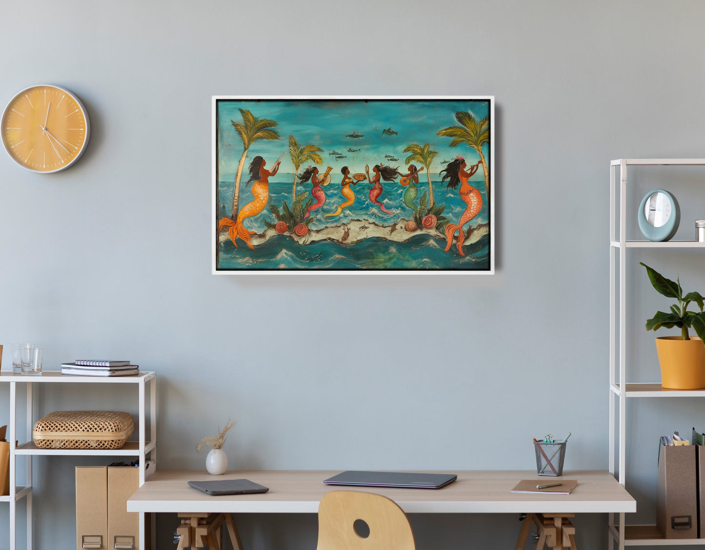 Black Mermaid Ocean Dance Caribbean wall art view 66