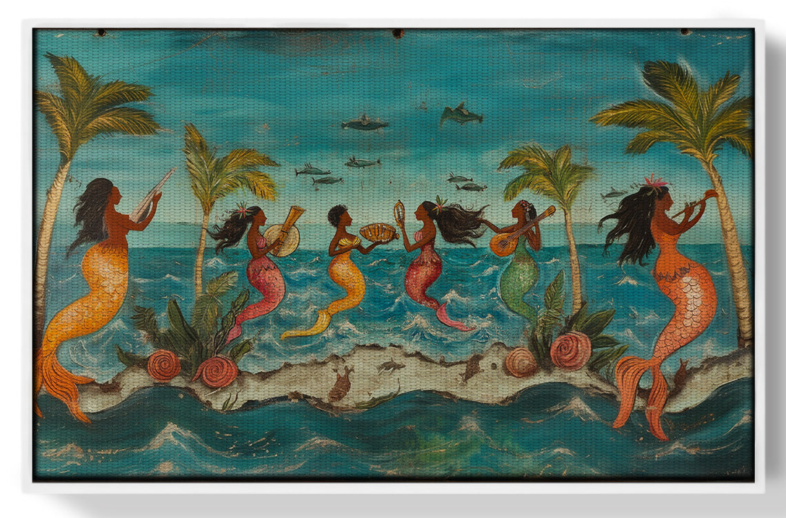 Black Mermaid Ocean Dance Caribbean wall art view 61