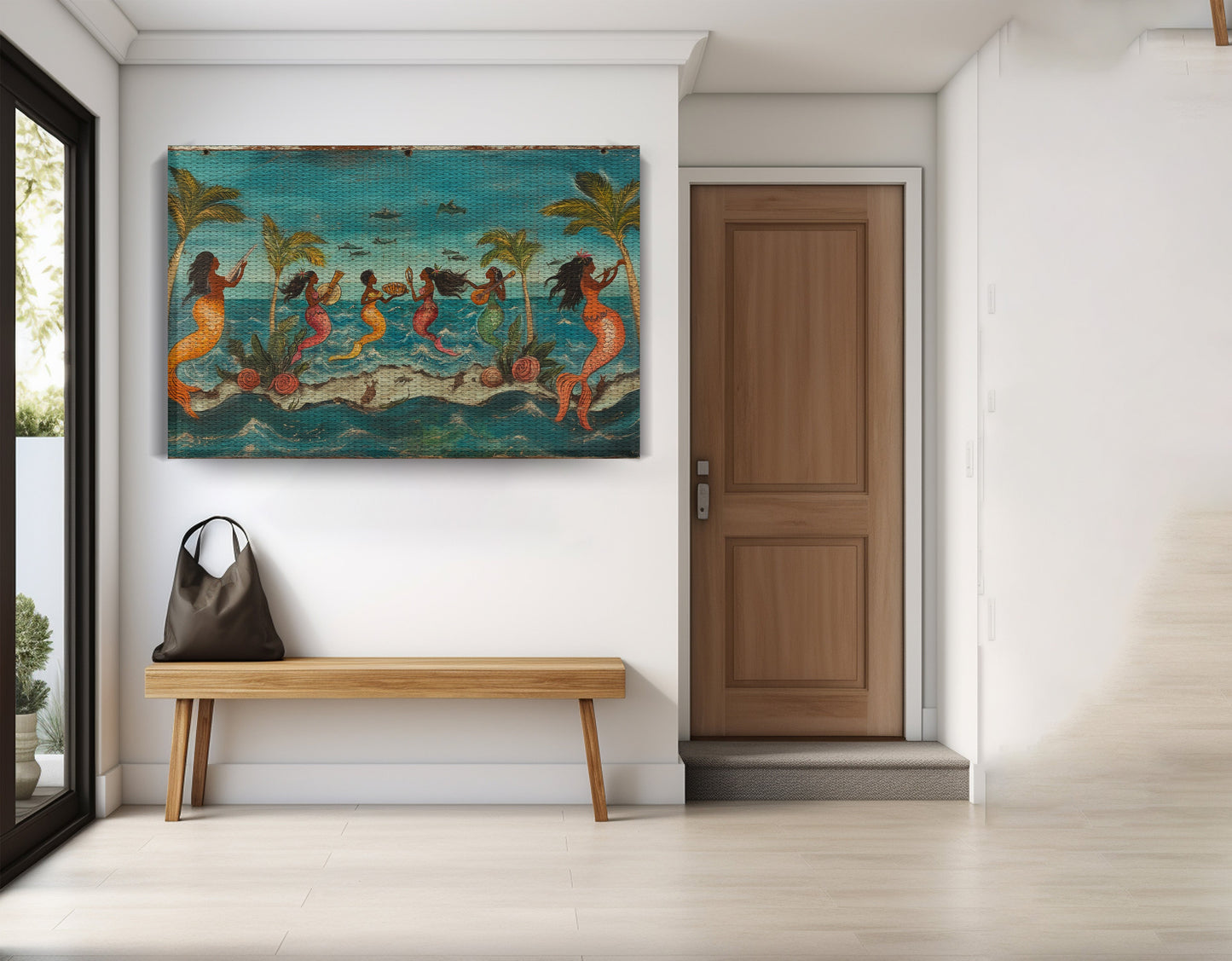 Black Mermaid Ocean Dance Caribbean wall art view 17