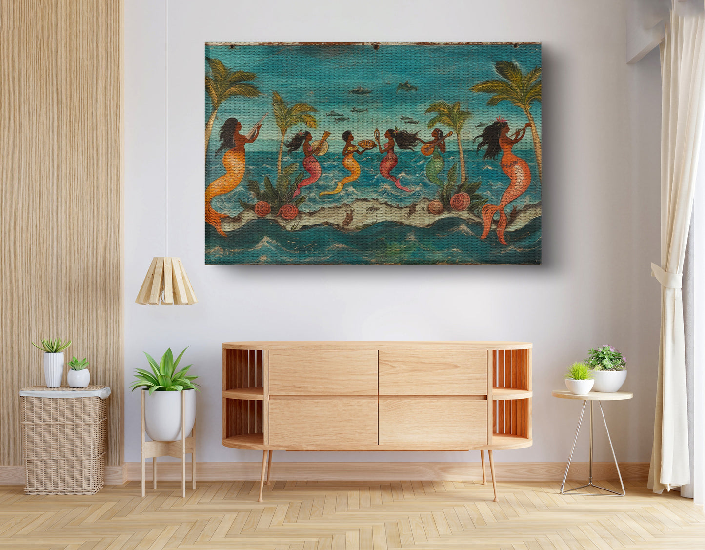Black Mermaid Ocean Dance Caribbean wall art view 14