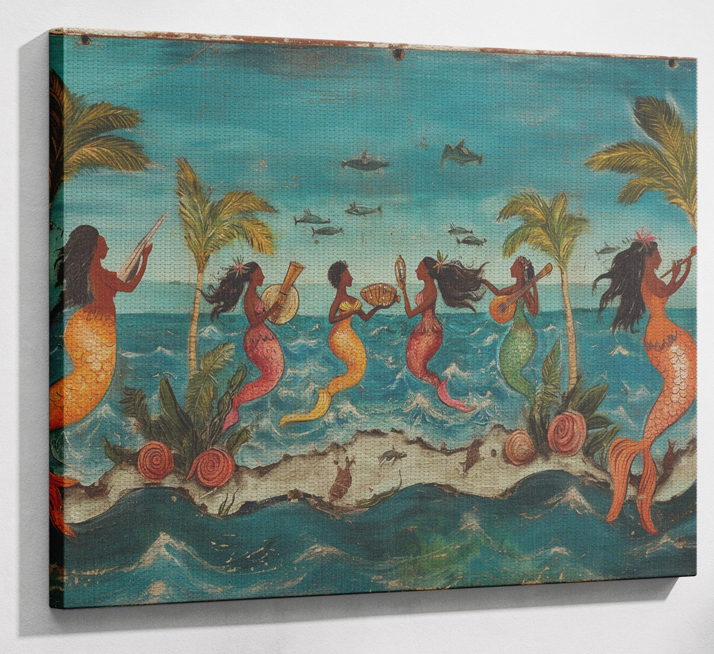 Black Mermaid Ocean Dance Caribbean wall art view 13