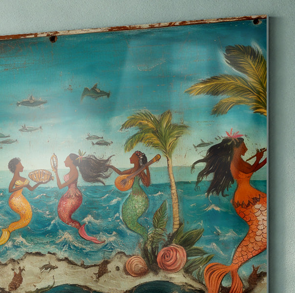 Black Mermaid Ocean Dance Caribbean wall art view 22