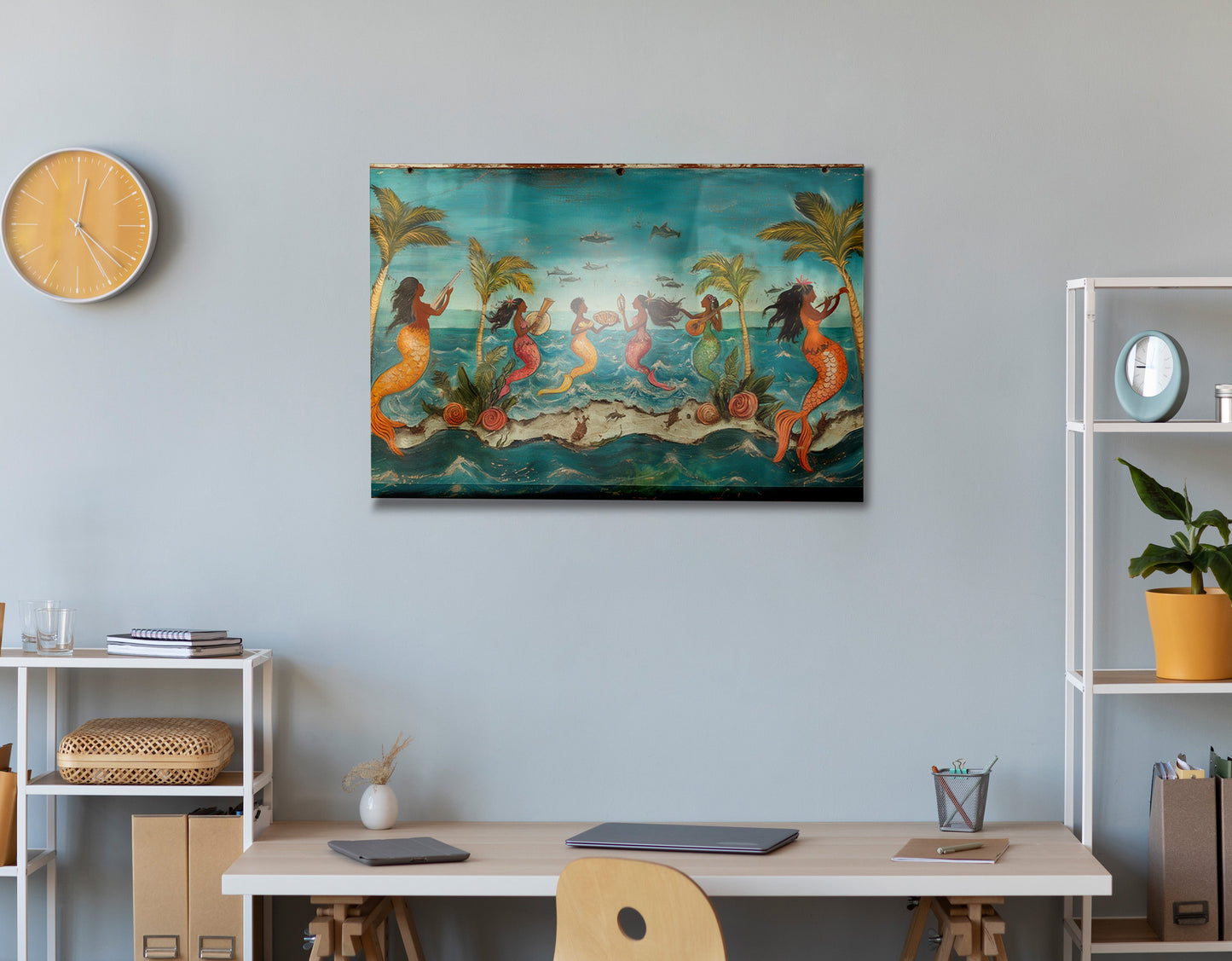 Black Mermaid Ocean Dance Caribbean wall art view 24