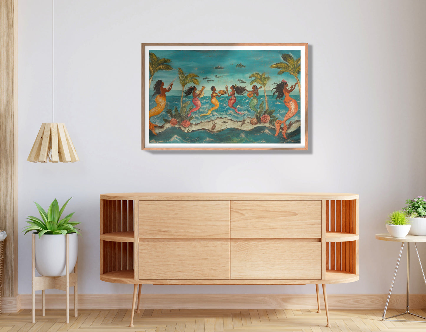 Black Mermaid Ocean Dance Caribbean wall art view 80