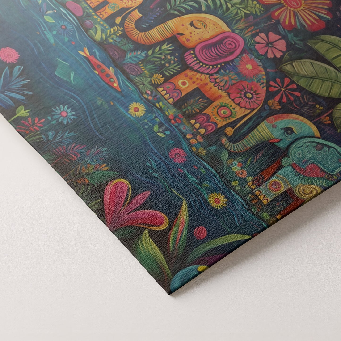 Colorful Elephant Jungle Caribbean wall art artwork by MoomZee Artwork