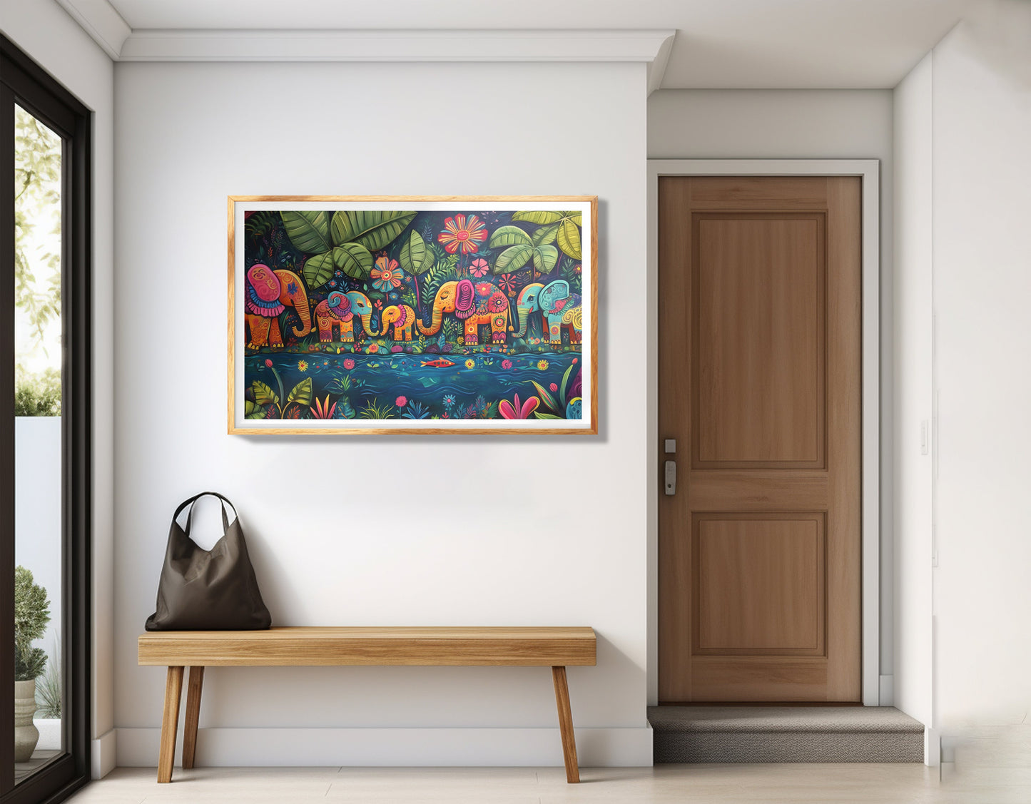 Colorful Elephant Jungle Caribbean wall art view 77