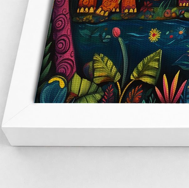 Colorful Elephant Jungle Caribbean wall art view 64