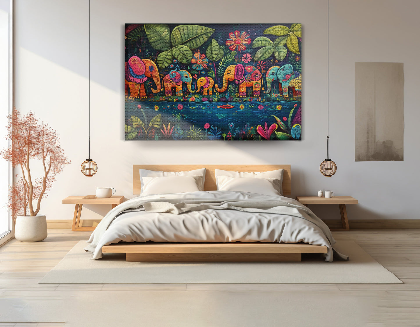 Colorful Elephant Jungle Caribbean wall art view 15