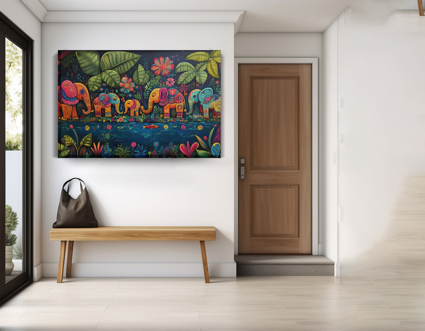 Colorful Elephant Jungle Caribbean wall art view 17