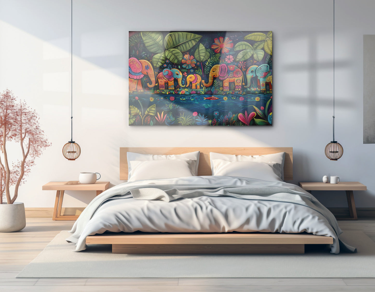 Colorful Elephant Jungle Caribbean wall art view 21