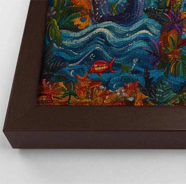 Black Mermaid Moonlit Ocean Caribbean wall art view 34