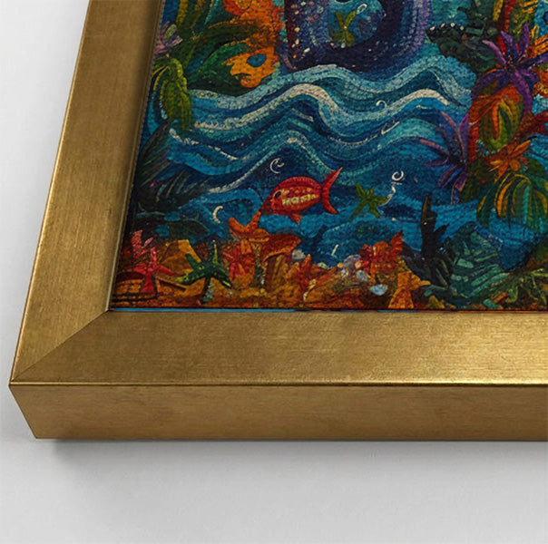 Black Mermaid Moonlit Ocean Caribbean wall art view 40