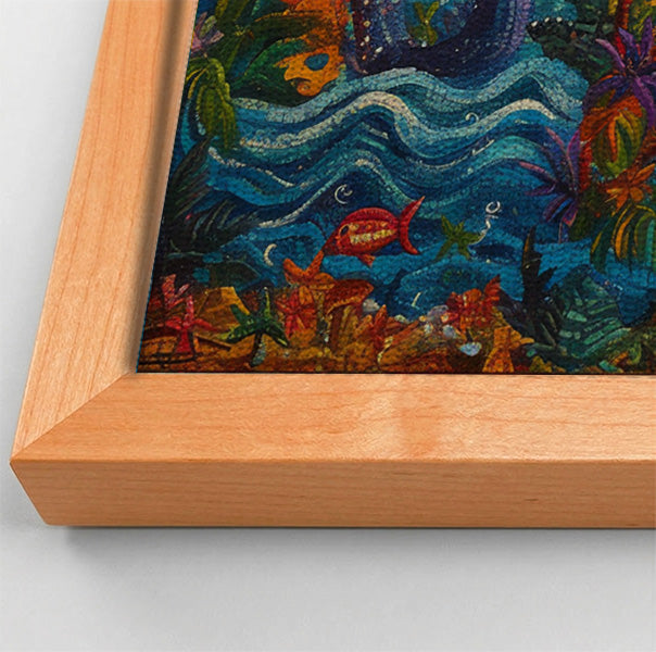 Black Mermaid Moonlit Ocean Caribbean wall art view 46