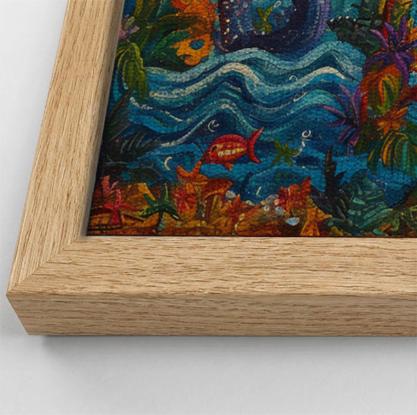 Black Mermaid Moonlit Ocean Caribbean wall art view 52