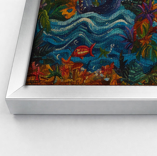 Black Mermaid Moonlit Ocean Caribbean wall art view 58