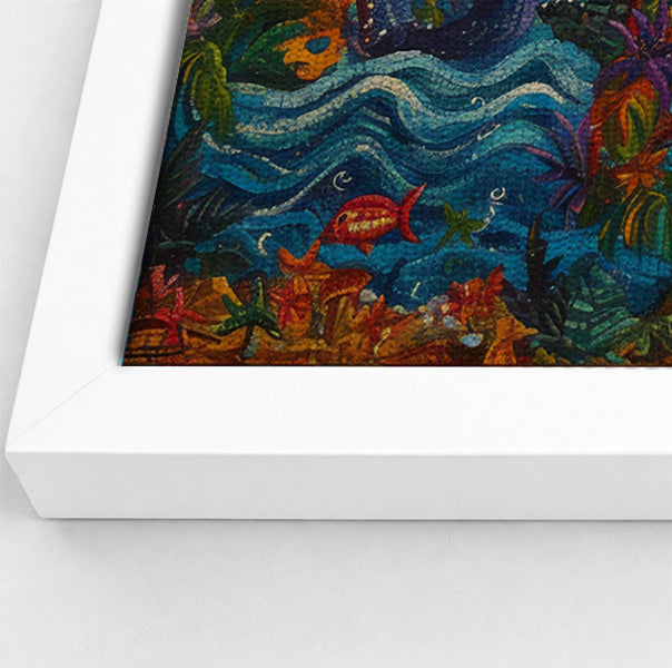 Black Mermaid Moonlit Ocean Caribbean wall art view 64